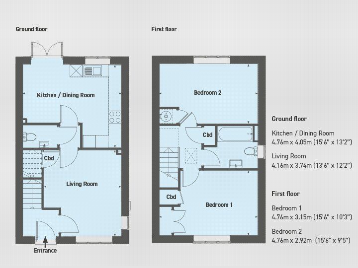 Floorplan of 2 bedroom Semi Detached House to rent, Bartlam Close, Barlestone, Leicestershire, CV13