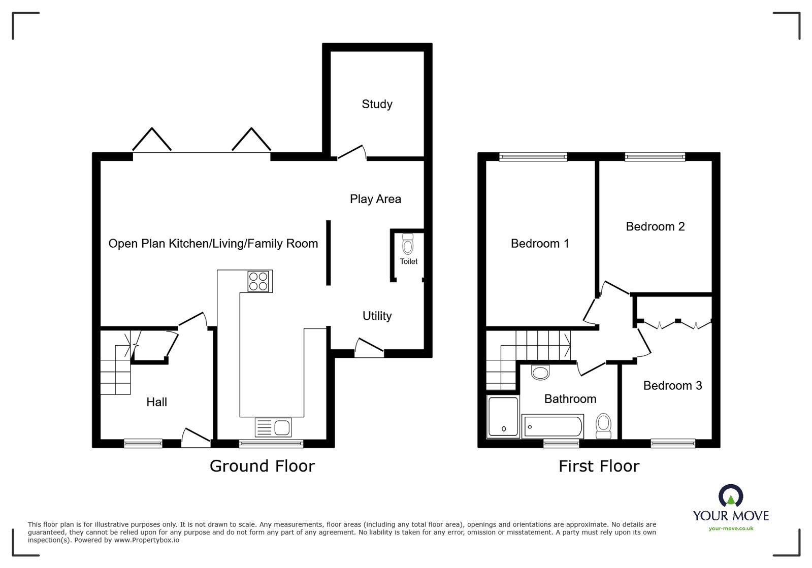 Floorplan of 3 bedroom Semi Detached House for sale, Lucas Road, Burbage, Leicestershire, LE10