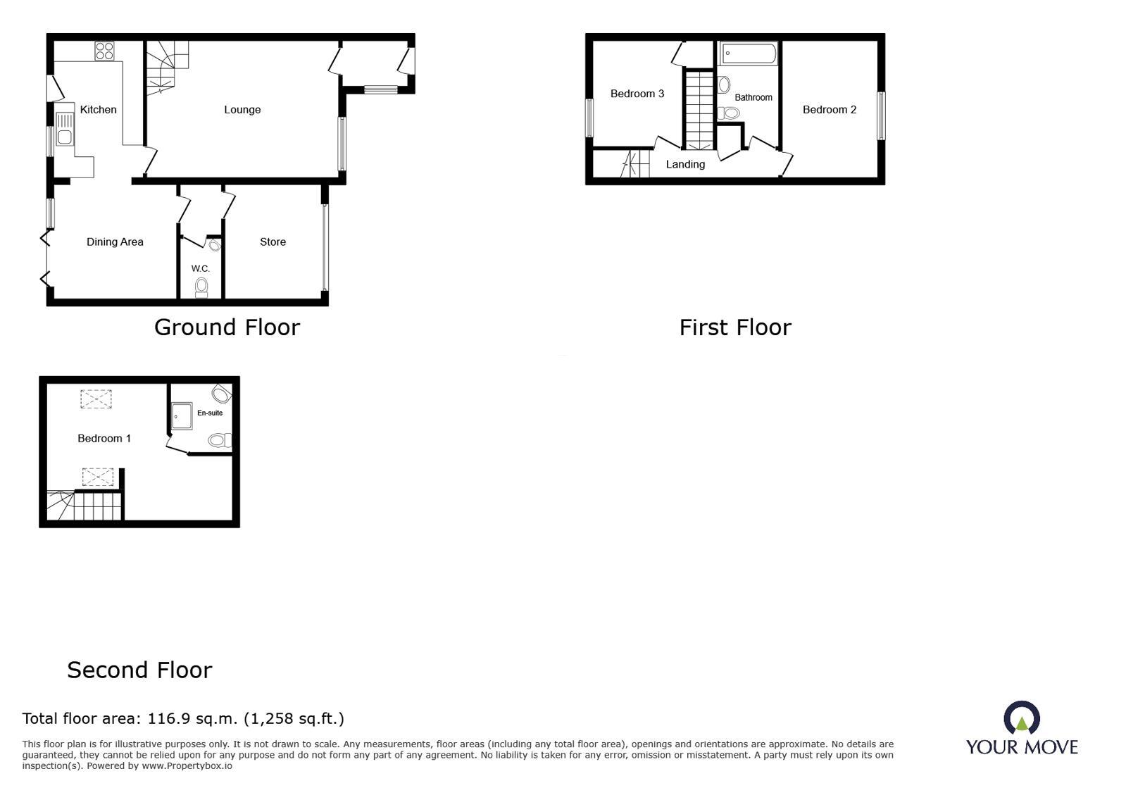 Floorplan of 2 bedroom Semi Detached House for sale, Azalea Drive, Burbage, Hinckley, LE10