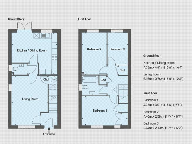 Floorplan of 3 bedroom Semi Detached House to rent, Bartlam Close, Barlestone, Leicestershire, CV13