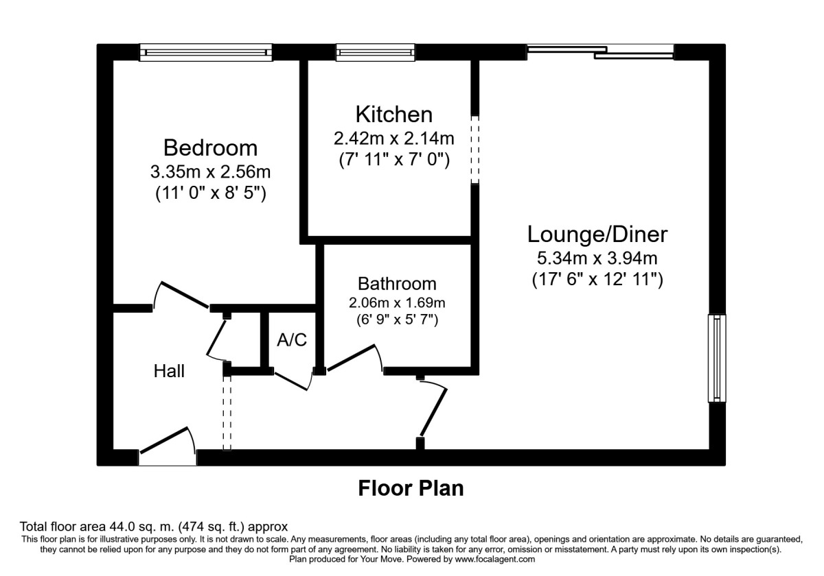 Floorplan of 1 bedroom  Flat to rent, Chestnut Court Bedford Road, Hitchin, Hertfordshire, SG5