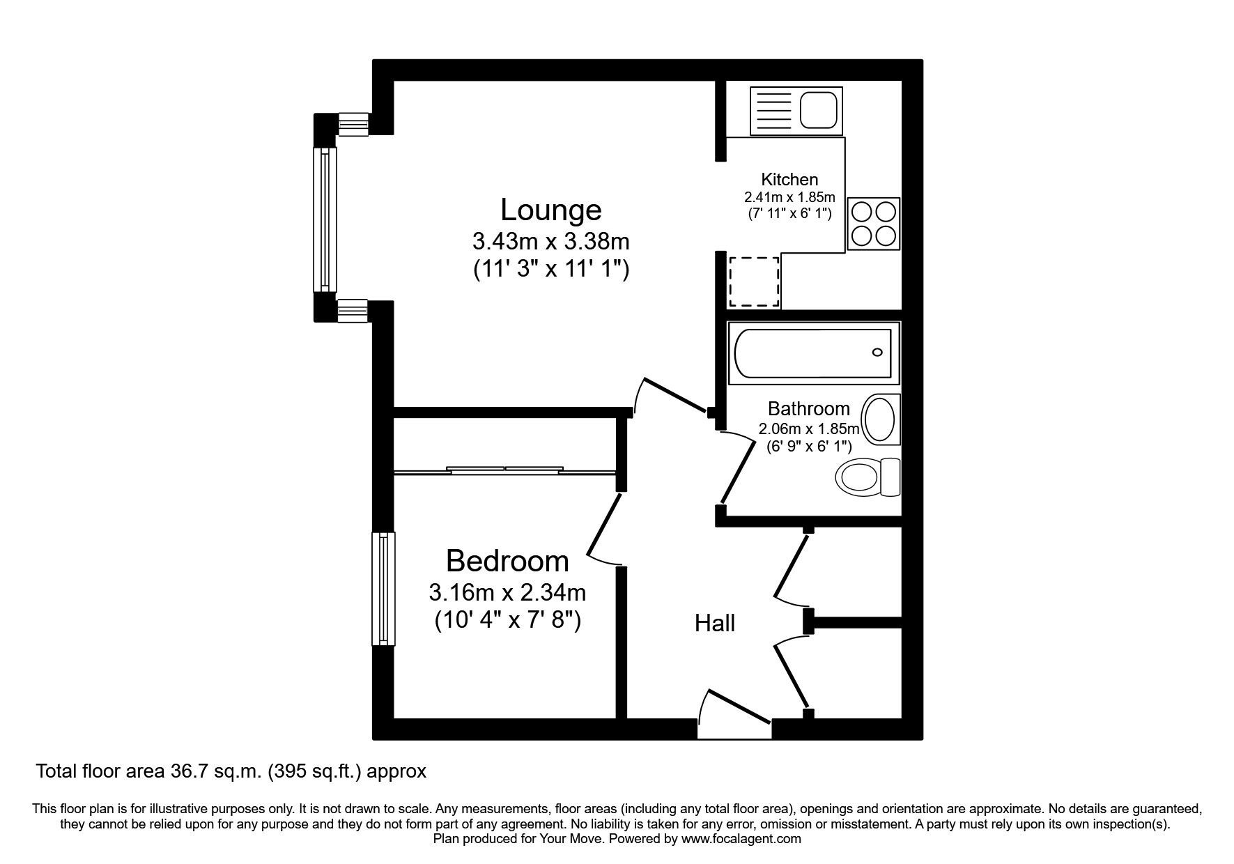 Floorplan of 1 bedroom  Flat to rent, Bedford Road, Hitchin, Hertfordshire, SG5