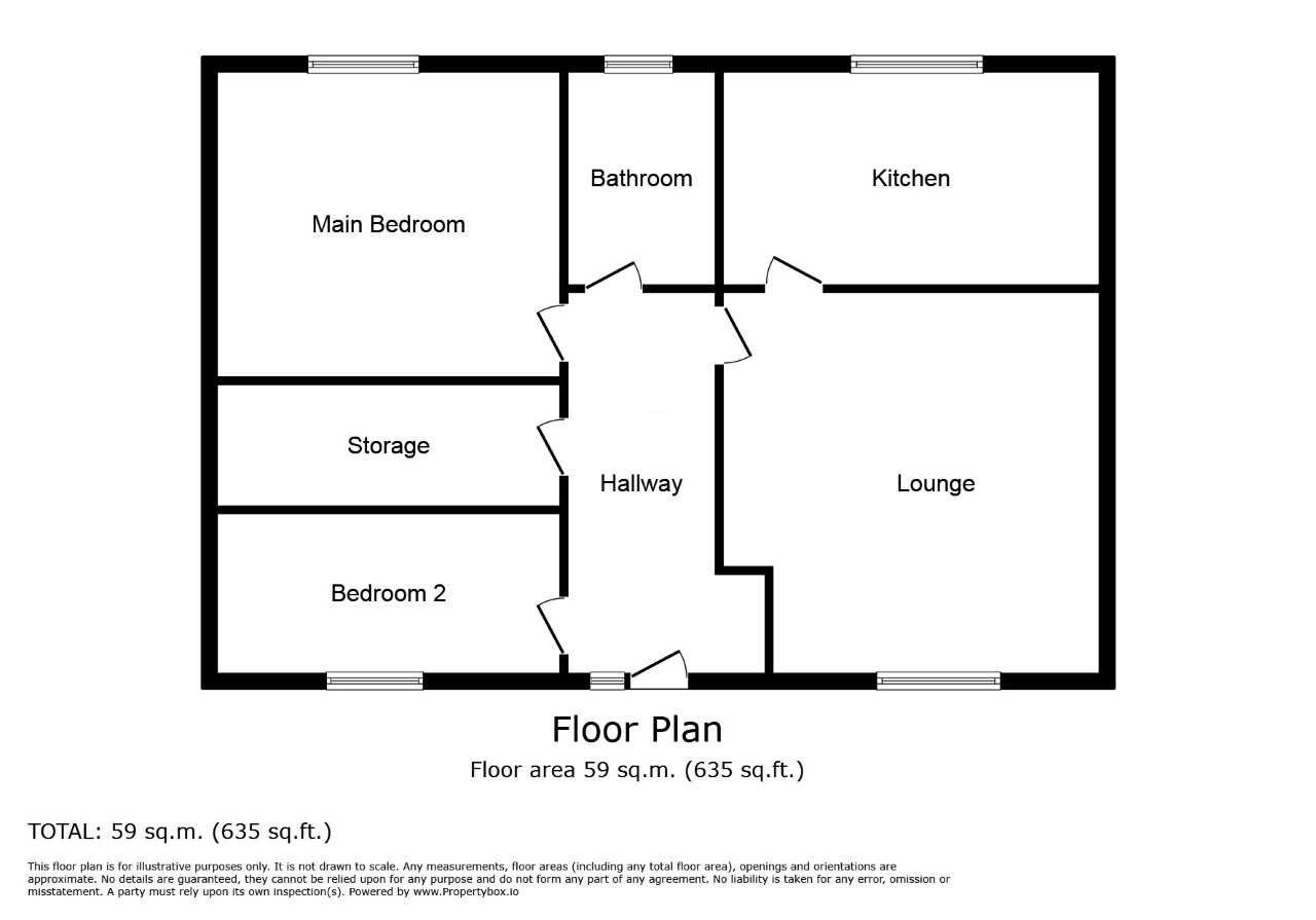 Floorplan of 2 bedroom  Flat for sale, Walnut Way, Ickleford, Hertfordshire, SG5