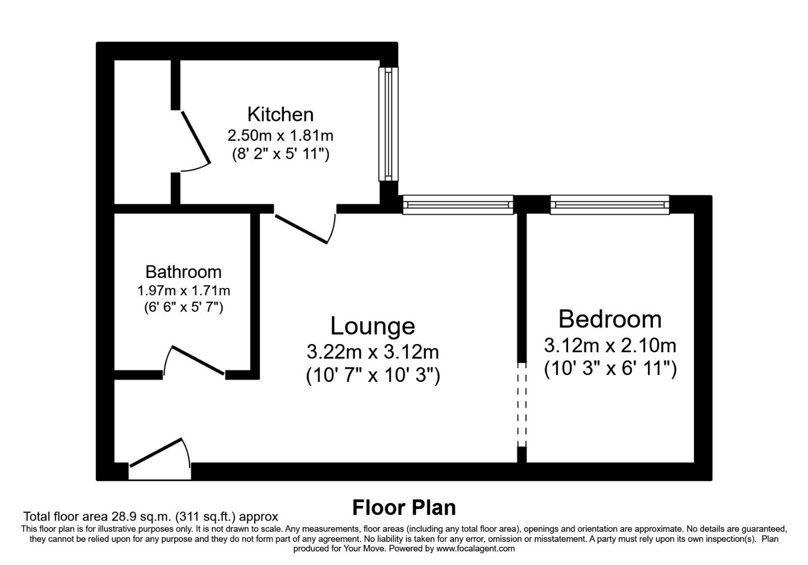 Floorplan of 1 bedroom Flat to rent, Prestatyn Close, Stevenage, Hertfordshire, SG1