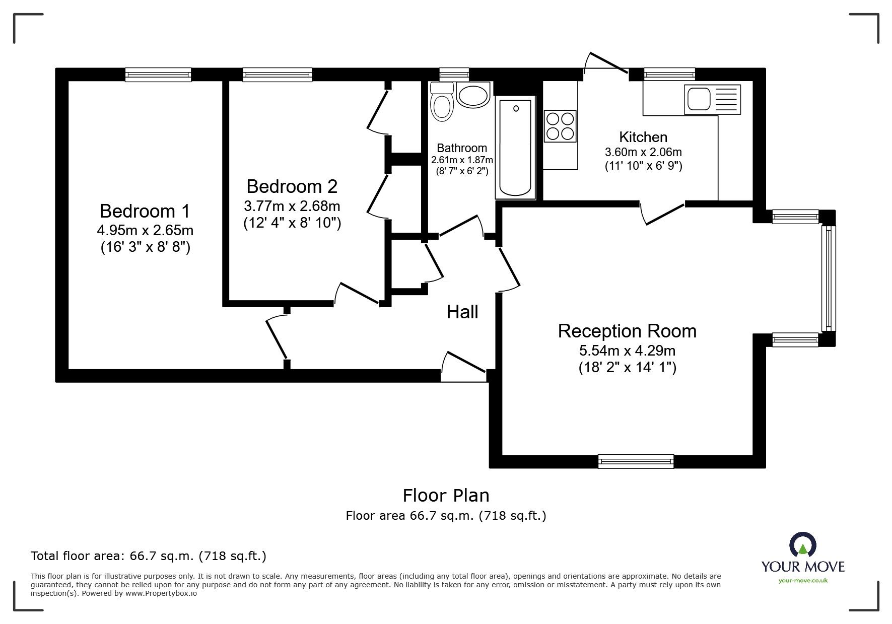 Floorplan of 2 bedroom  Flat to rent, Apollo Way, Stevenage, Hertfordshire, SG2