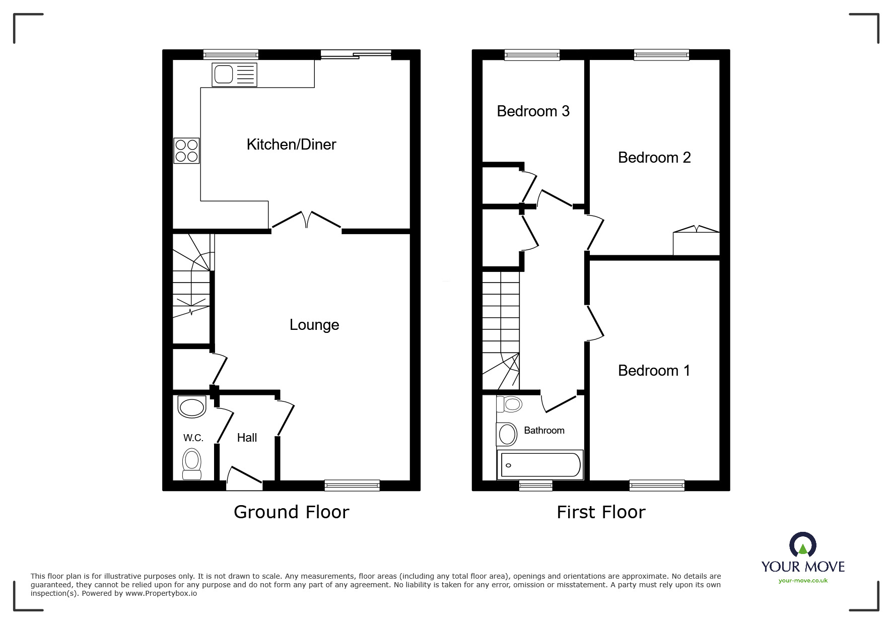 Floorplan of 3 bedroom End Terrace House for sale, Stephenson Mews, Stevenage, Hertfordshire, SG2