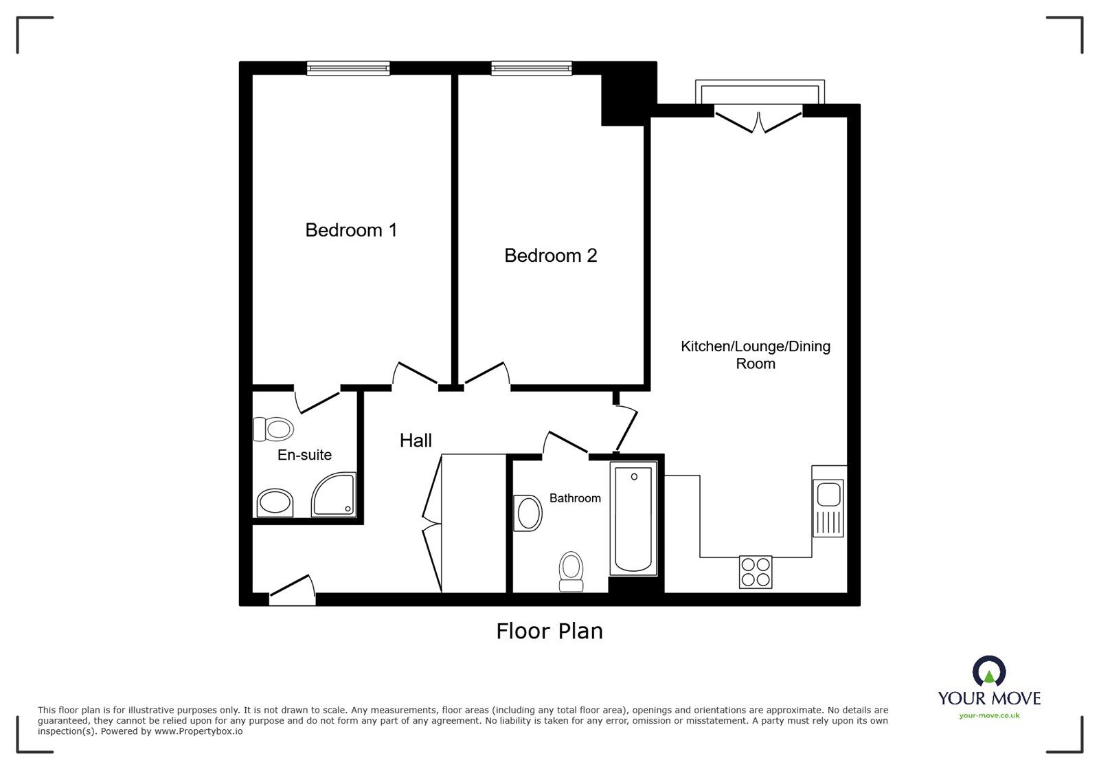Floorplan of 2 bedroom Flat to rent, Whinbush Road, Hitchin, Hertfordshire, SG5