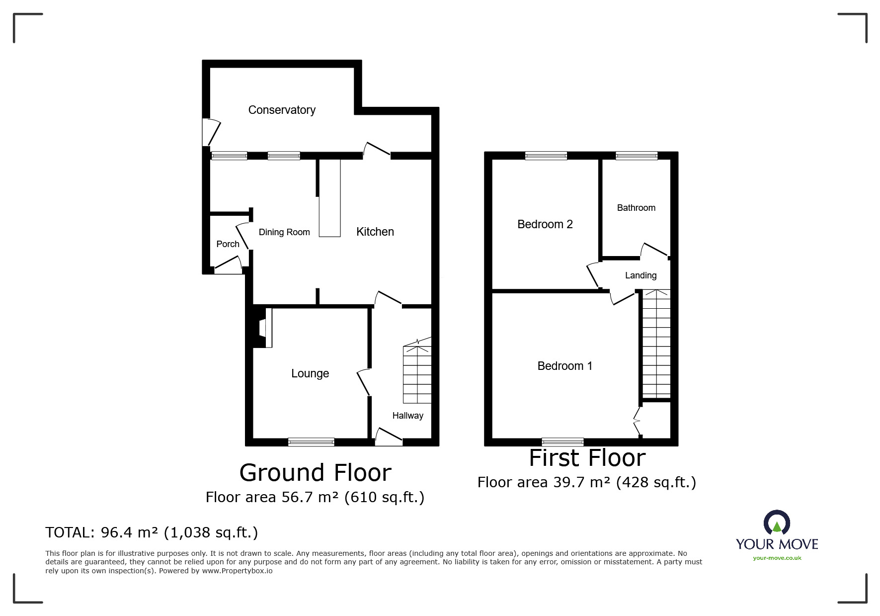 Floorplan of 2 bedroom Semi Detached House for sale, Church Lane, Stevenage, Hertfordshire, SG1