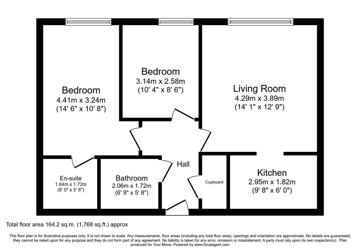 Floorplan of 2 bedroom  Flat to rent, Aylward Drive, Stevenage, Hertfordshire, SG2