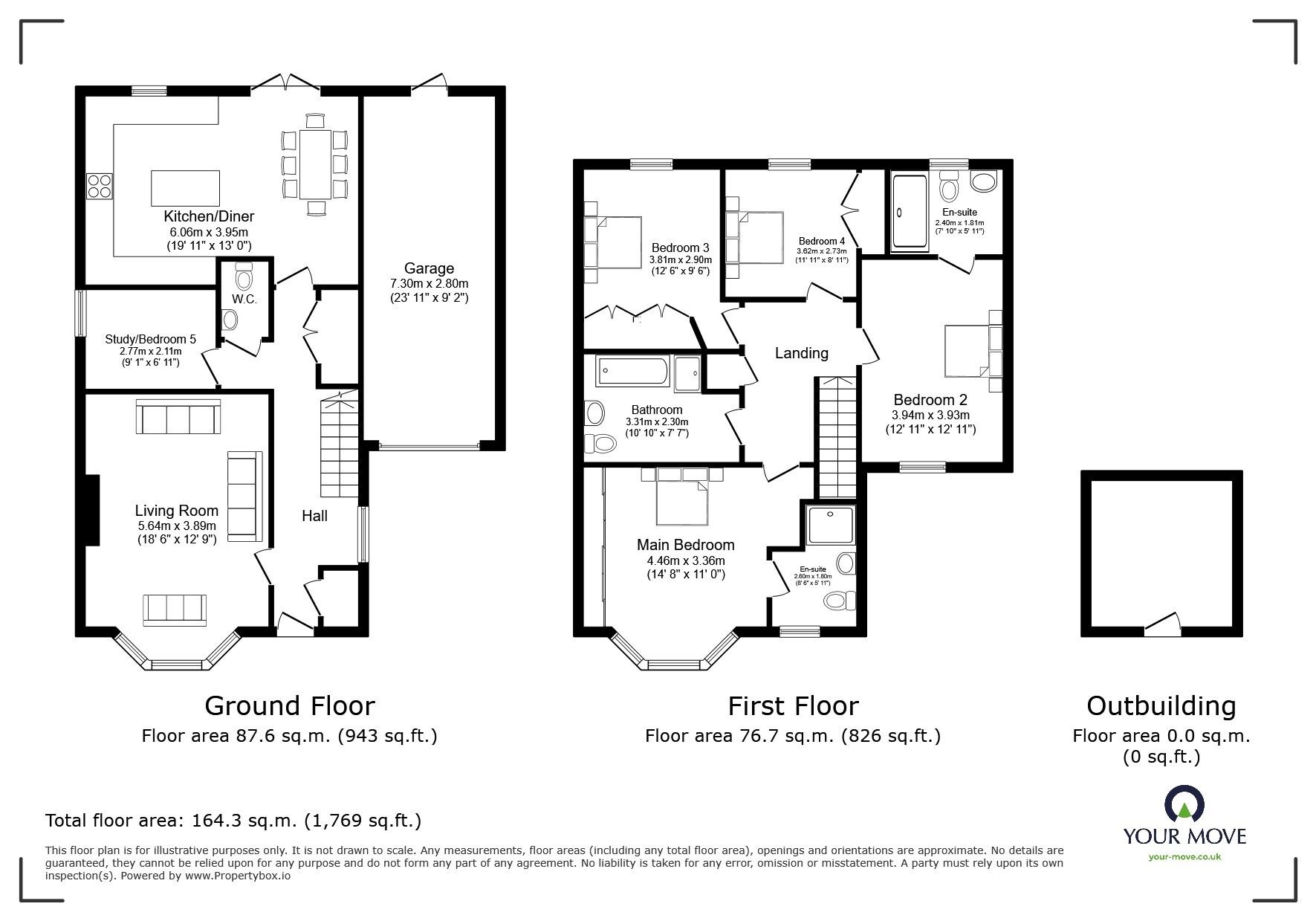 Floorplan of 4 bedroom Detached House for sale, Talbot Street, Hitchin, Hertfordshire, SG5