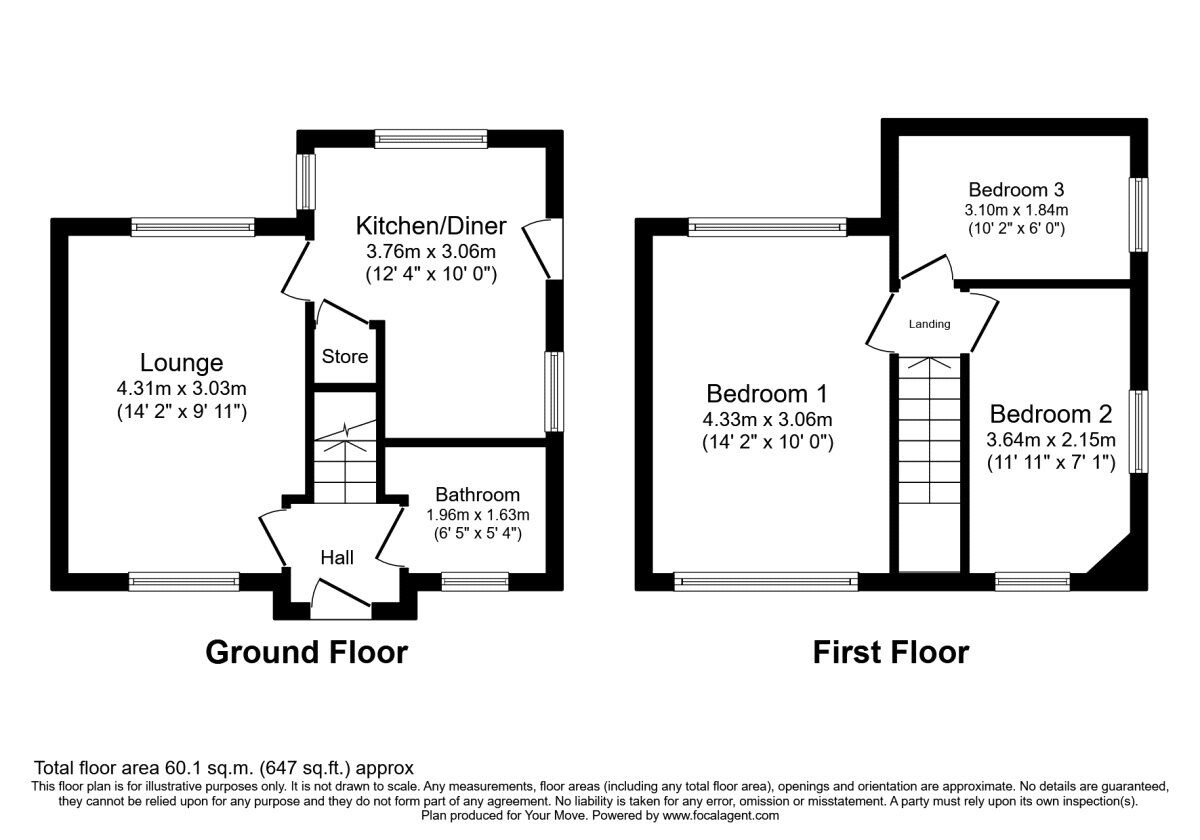 Floorplan of 3 bedroom Semi Detached House to rent, Common Rise, Hitchin, Hertfordshire, SG4