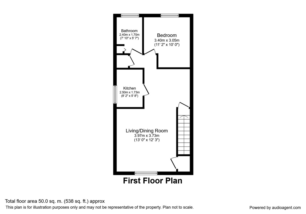 Floorplan of 1 bedroom  Flat to rent, Lords Wood, Welwyn Garden City, Hertfordshire, AL7