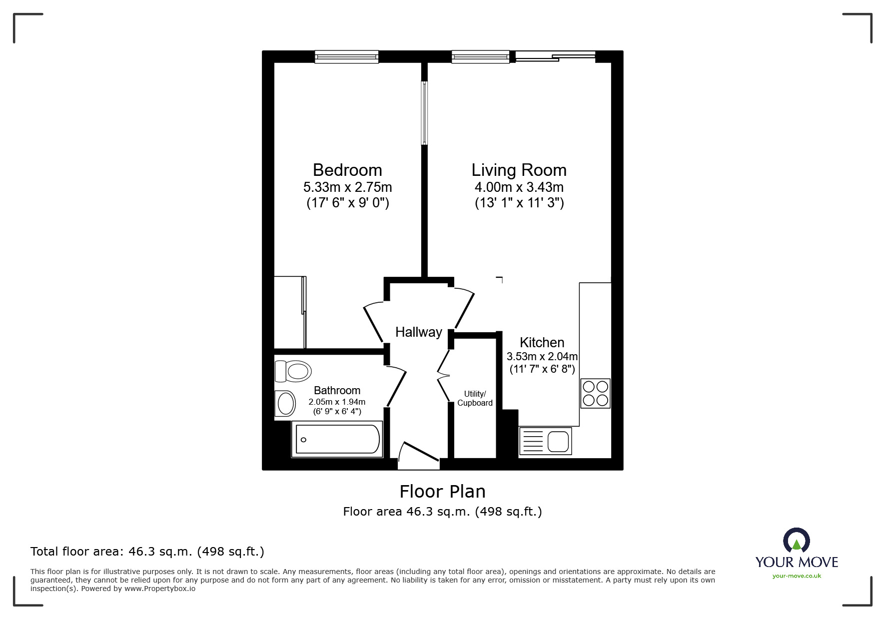 Floorplan of 1 bedroom  Flat for sale, Allwoods Place, Hitchin, Hertfordshire, SG4