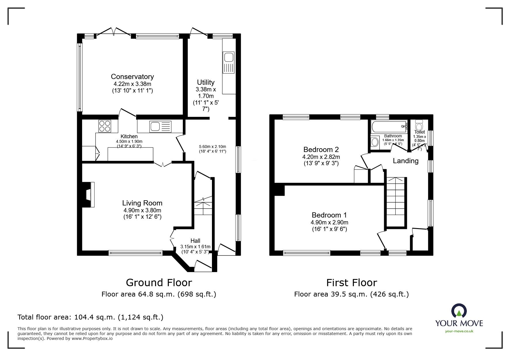 Floorplan of 2 bedroom End Terrace House for sale, Great Break, Welwyn Garden City, Hertfordshire, AL7