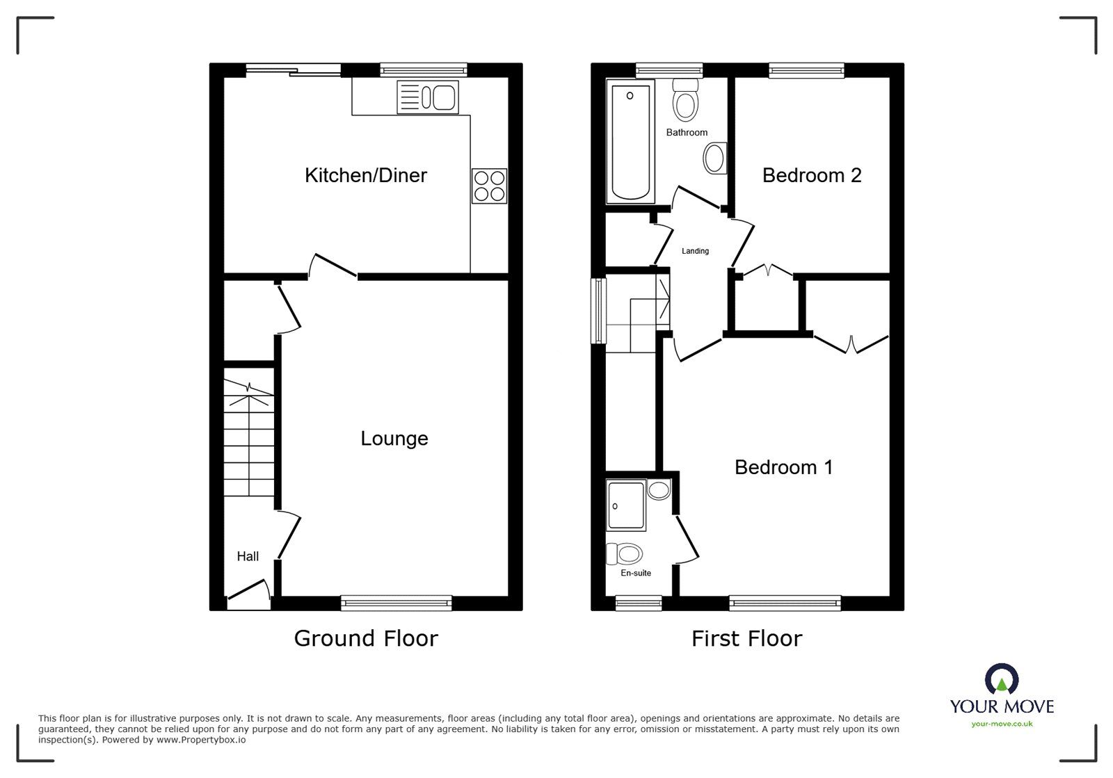 Floorplan of 2 bedroom Mid Terrace House to rent, Fairfield Way, Stevenage, Hertfordshire, SG1