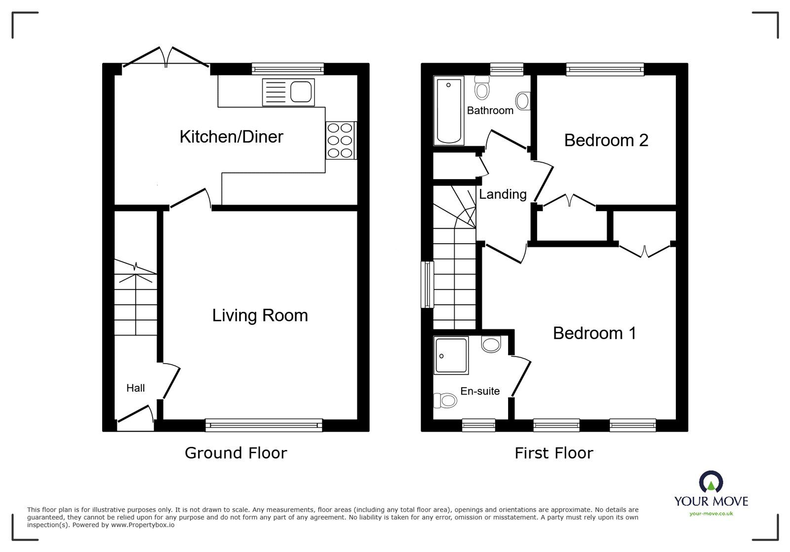 Floorplan of 2 bedroom Mid Terrace House to rent, Fairfield Way, Stevenage, Hertfordshire, SG1