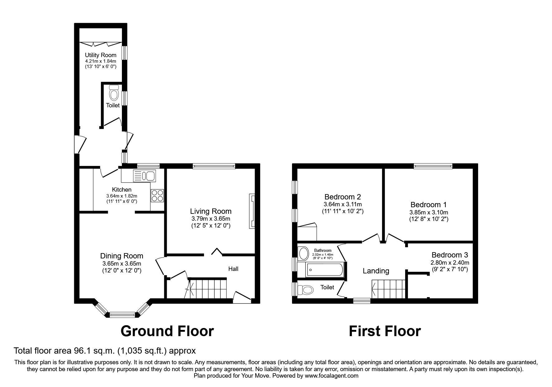 Floorplan of 3 bedroom Semi Detached House to rent, Bradleys Corner, Hitchin, Hertfordshire, SG4