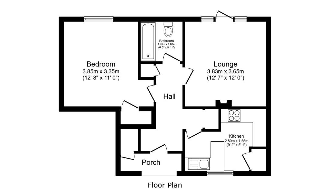 Floorplan of 1 bedroom Flat for sale, Hawbush Close, Welwyn, Hertfordshire, AL6