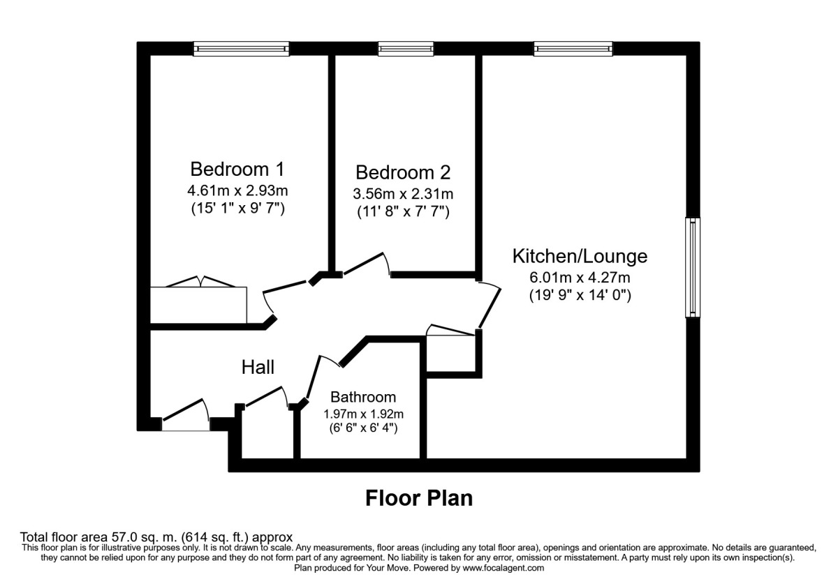 Floorplan of 2 bedroom Flat to rent, Cooks Way, Hitchin, Hertfordshire, SG4