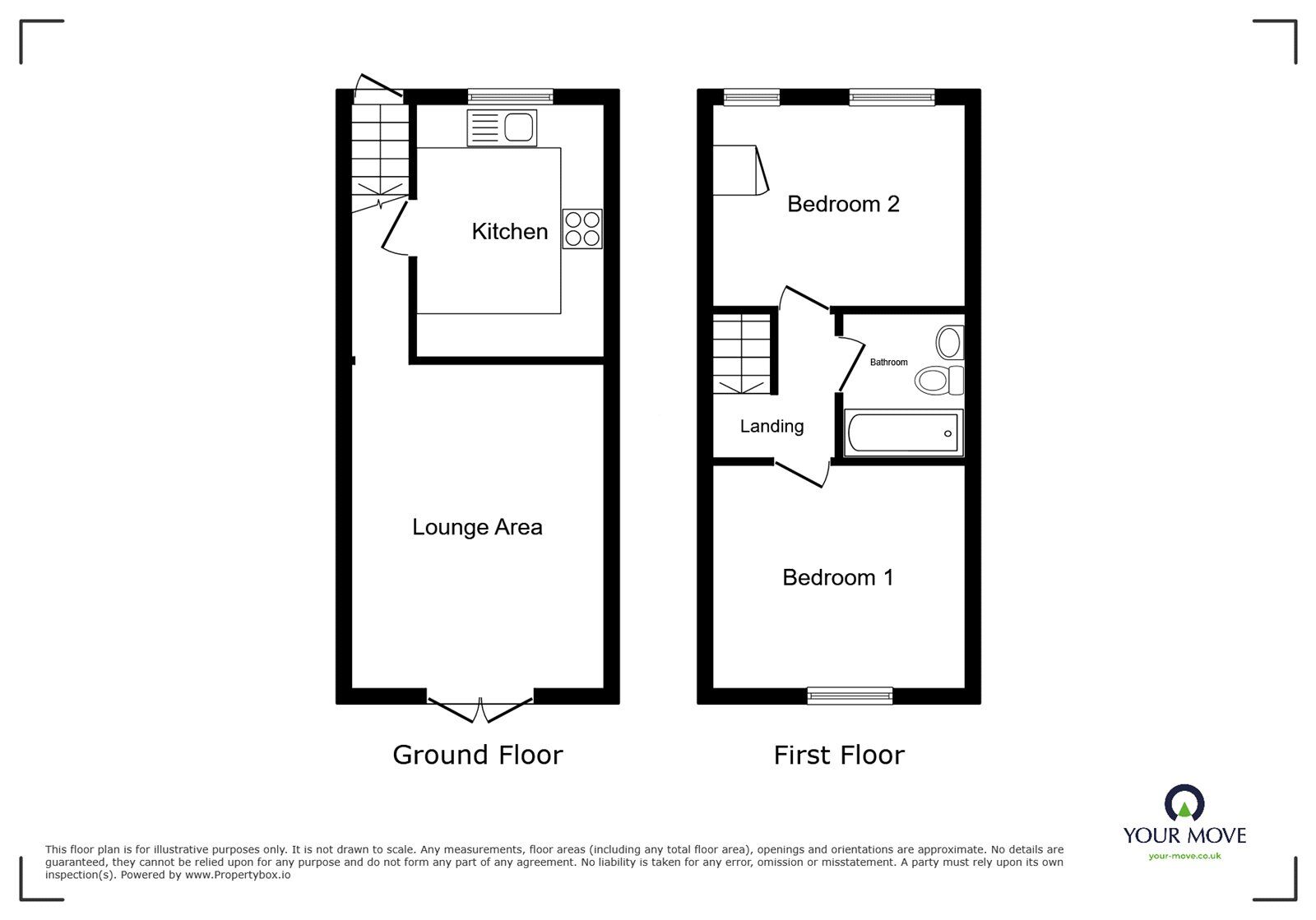 Floorplan of 2 bedroom Mid Terrace House to rent, Chepstow Close, Stevenage, Hertfordshire, SG1
