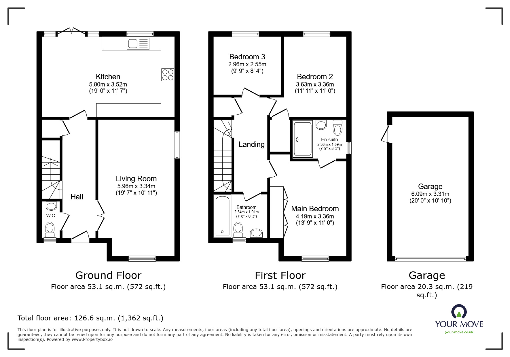 Floorplan of 3 bedroom Detached House for sale, Haycock Gardens, Clifton, Bedfordshire, SG17