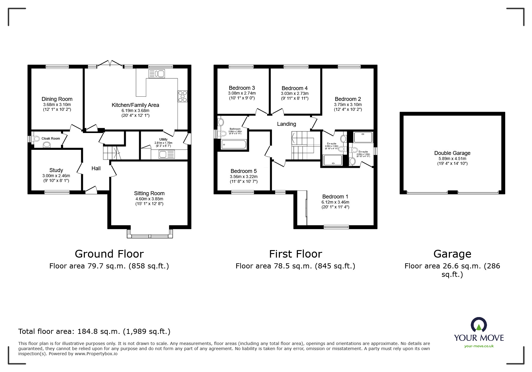 Floorplan of 5 bedroom Detached House for sale, Swallow View, Lower Stondon, Bedfordshire, SG16