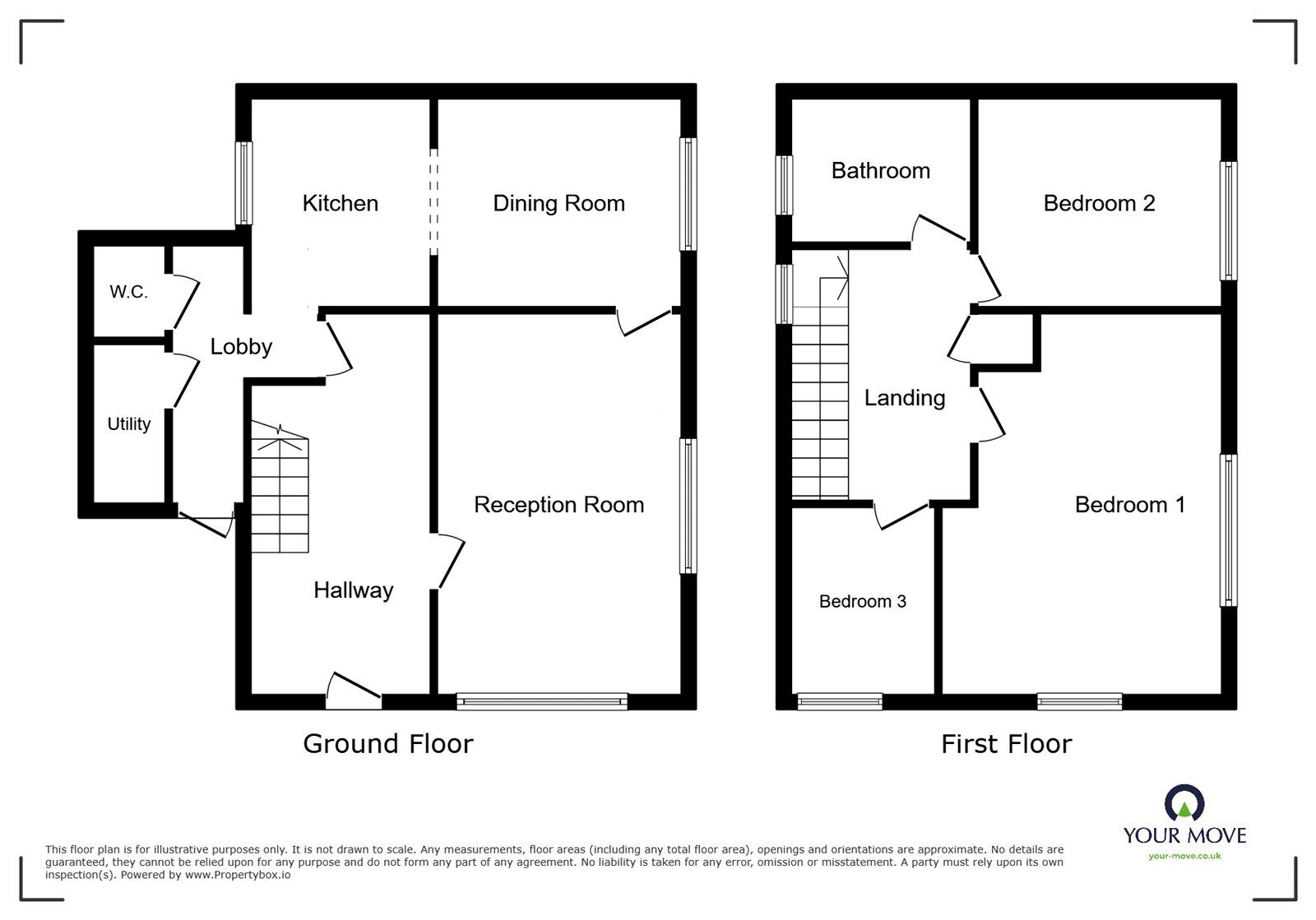 Floorplan of 3 bedroom Semi Detached House to rent, Southfields, Letchworth Garden City, Hertfordshire, SG6