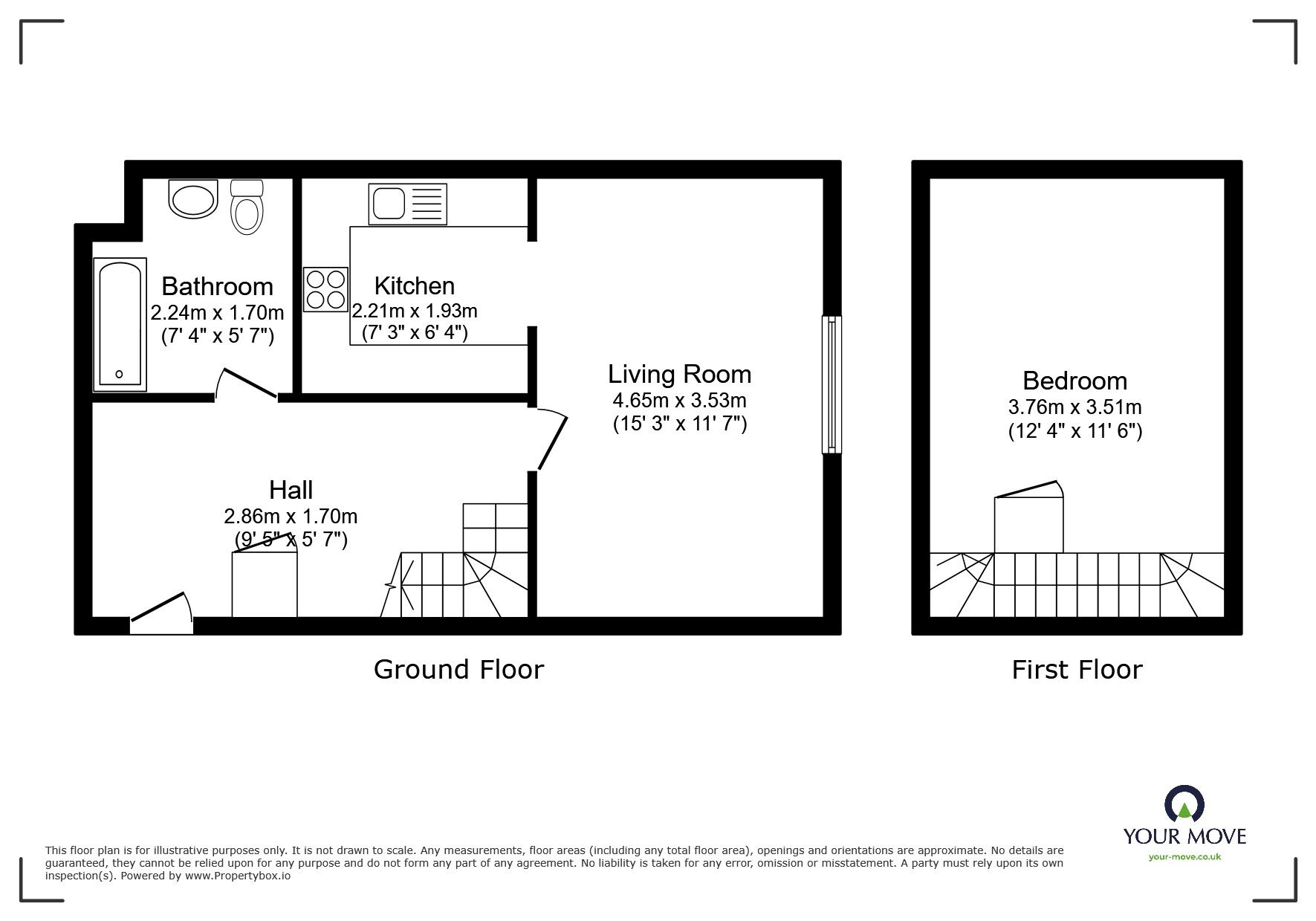 Floorplan of 1 bedroom Flat for sale, Bradman Way, Stevenage, Hertfordshire, SG1