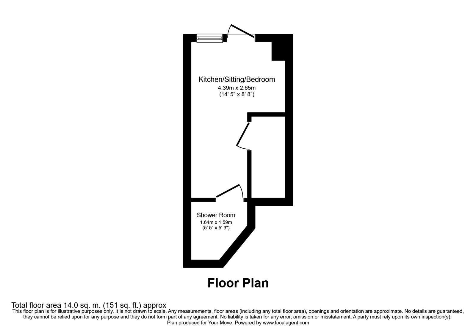 Floorplan of 1 bedroom Property to rent, A, Vinters Avenue, Stevenage, Hertfordshire, SG1
