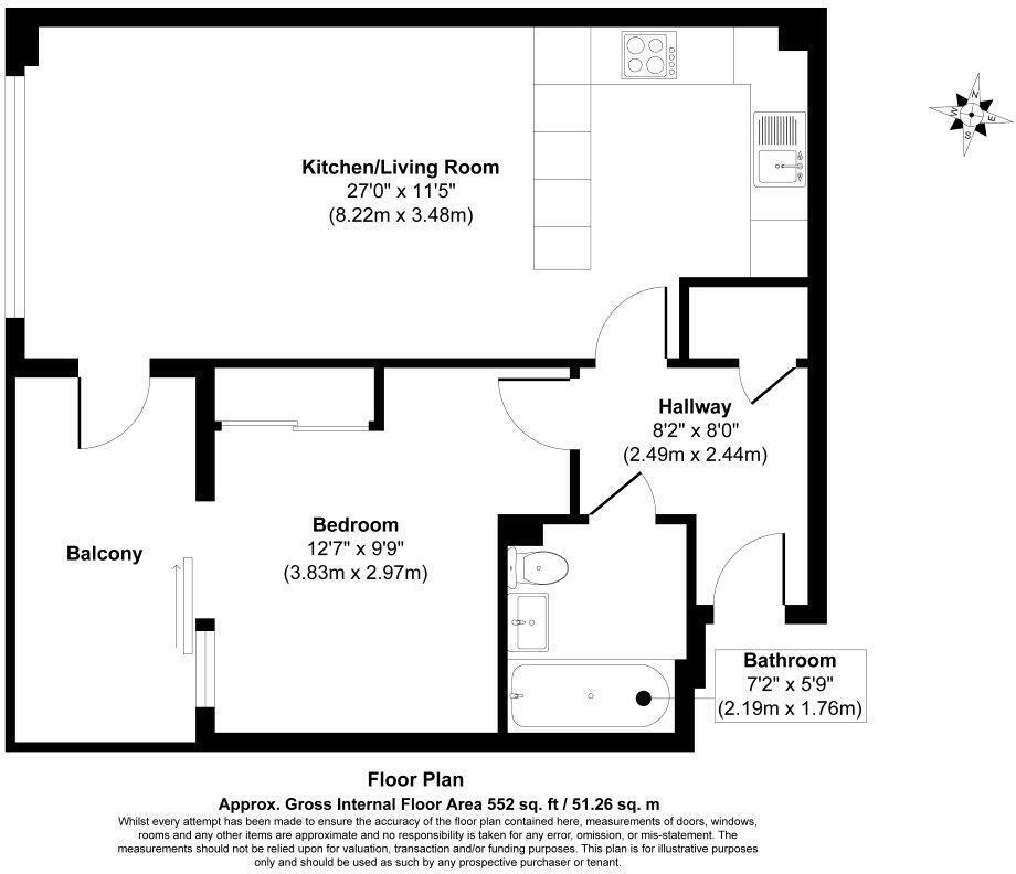 Floorplan of 1 bedroom Flat for sale, Portmill Lane, Hertfordshire, SG5