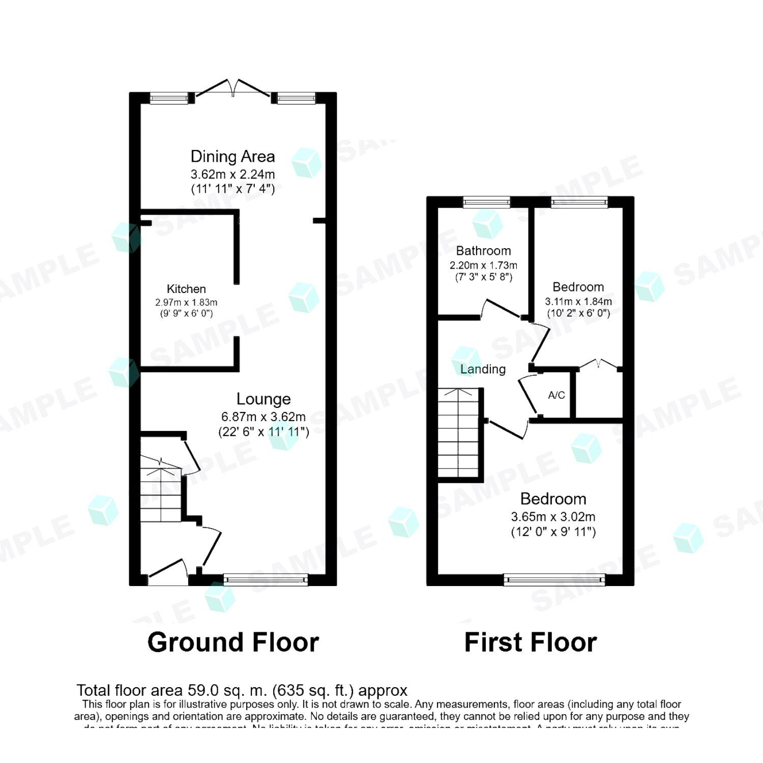 Floorplan of 2 bedroom Mid Terrace House to rent, Wansbeck Close, Stevenage, Hertfordshire, SG1