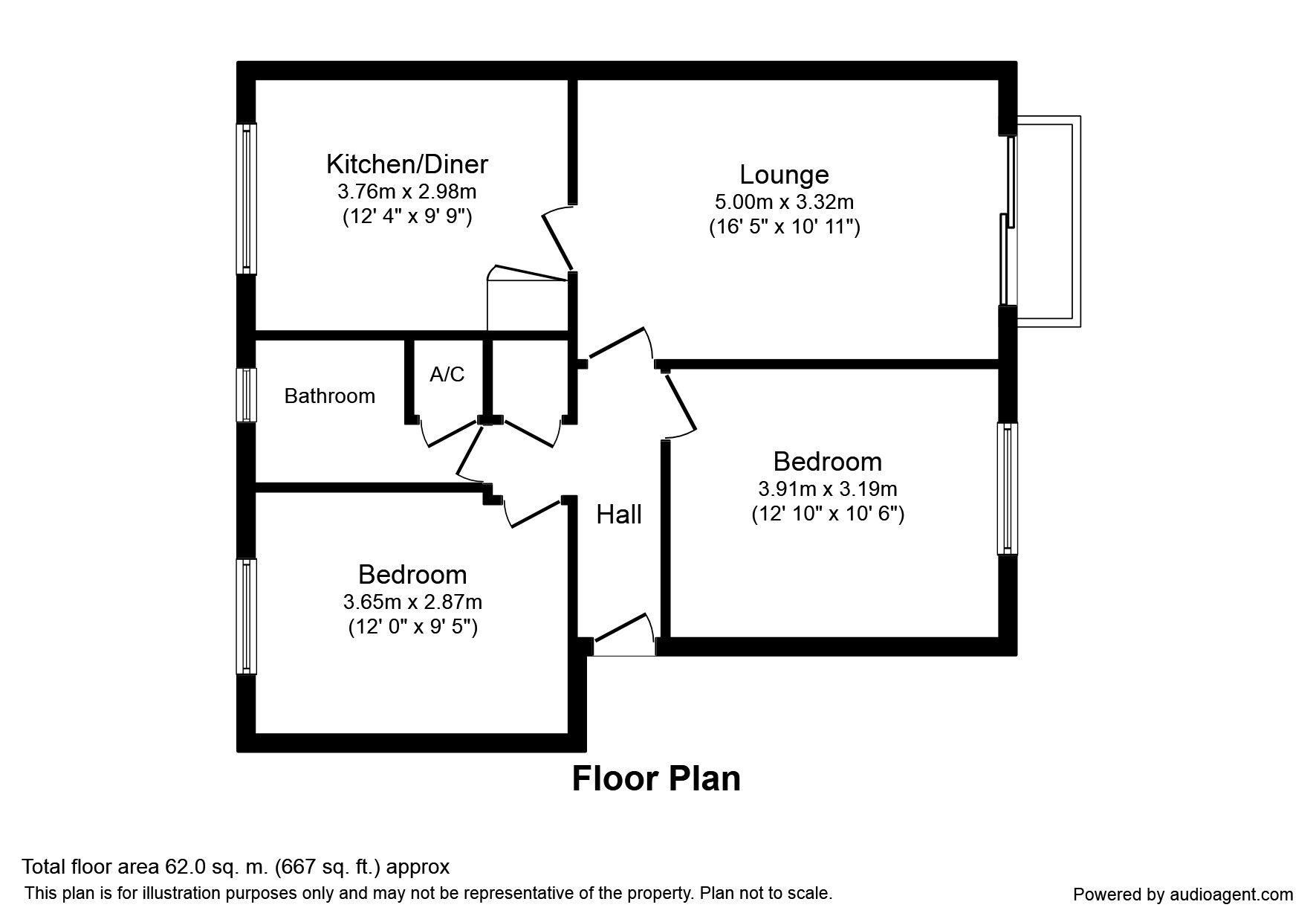 Floorplan of 2 bedroom Flat to rent, The Maples, Hitchin, Hertfordshire, SG4