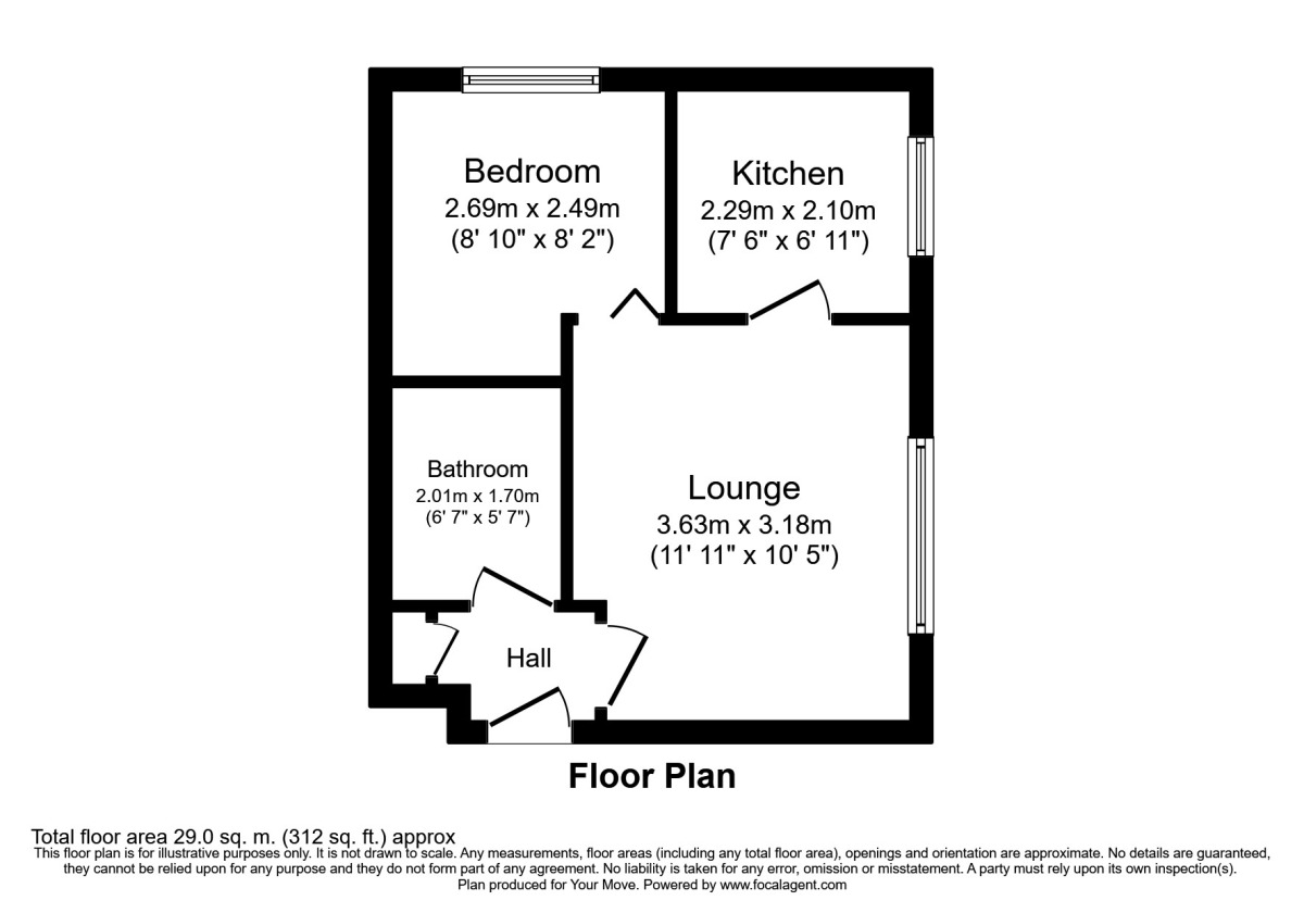 Floorplan of 1 bedroom Flat for sale, Wedgewood Road, Hitchin, Hertfordshire, SG4
