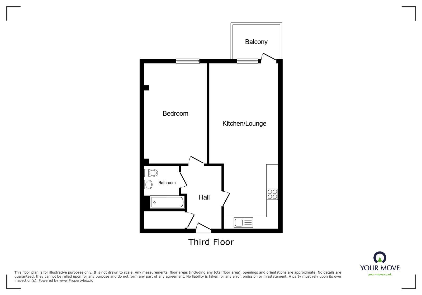 Floorplan of 1 bedroom House to rent, Boston House, Stevenage, Hertfordshire, SG1