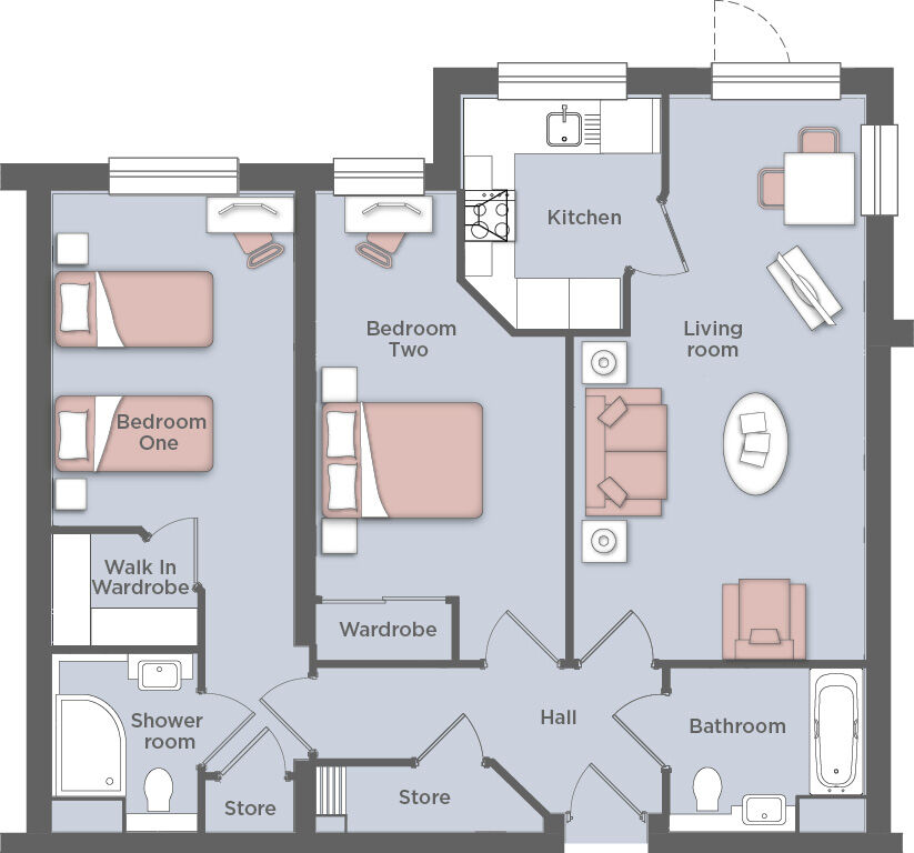 Floorplan of 2 bedroom Flat for sale, Wratten Road West, Hitchin, Hertfordshire, SG5
