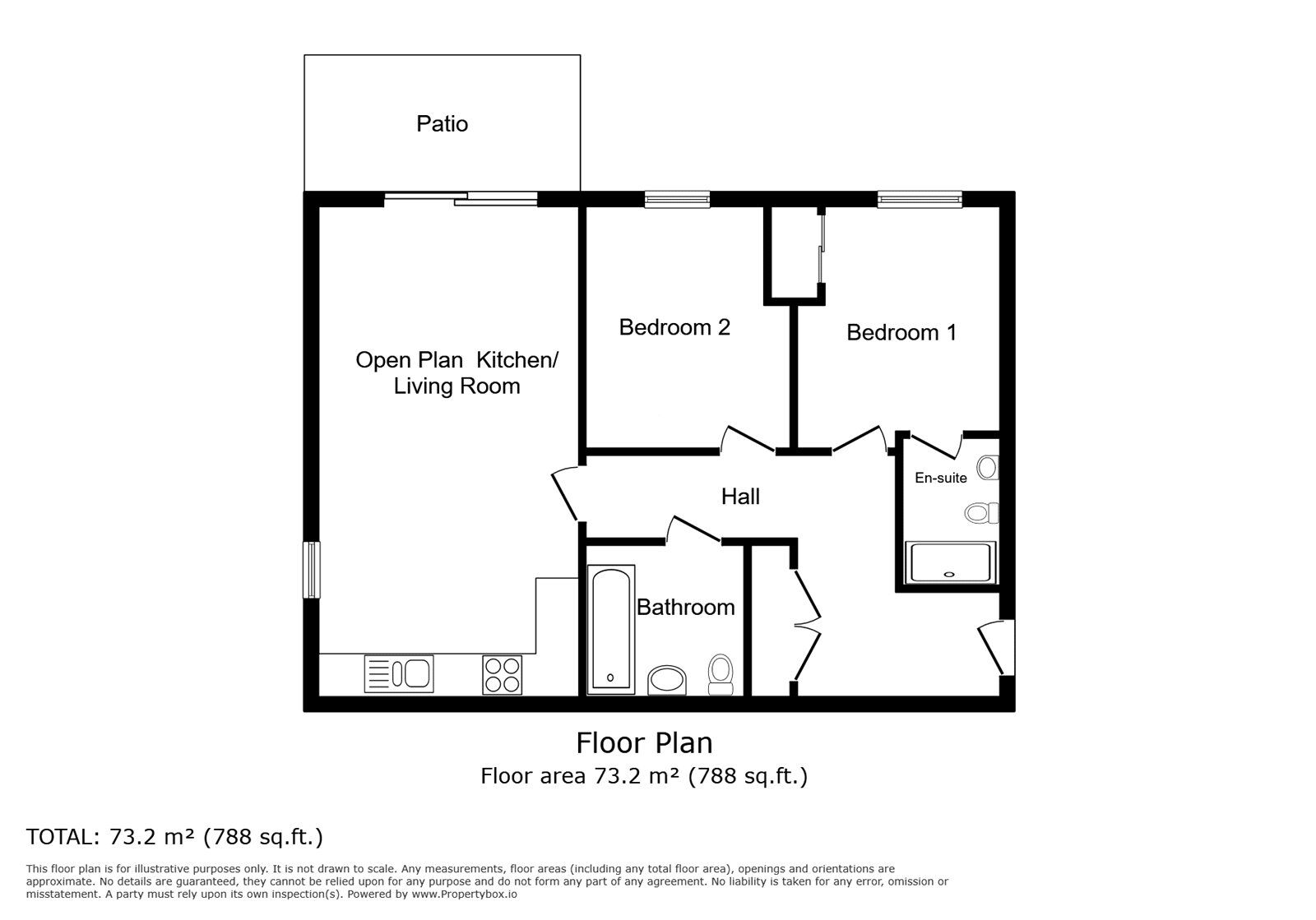 Floorplan of 2 bedroom Flat to rent, Allwoods Place, Hitchin, Hertfordshire, SG4