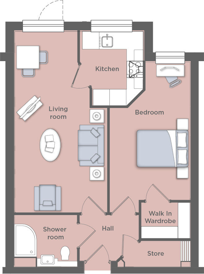 Floorplan of 1 bedroom Flat for sale, Wratten Road West, Hitchin, Hertfordshire, SG5