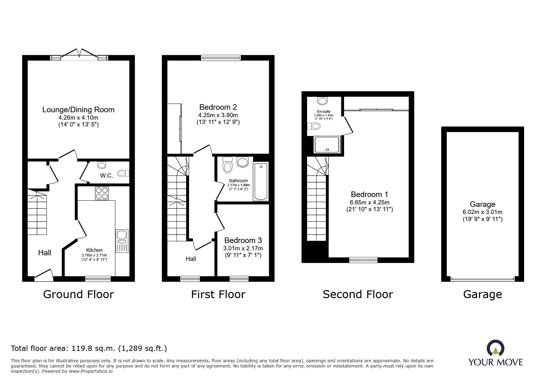 Floorplan of 3 bedroom Semi Detached House for sale, Handel Way, Biggleswade, Bedfordshire, SG18