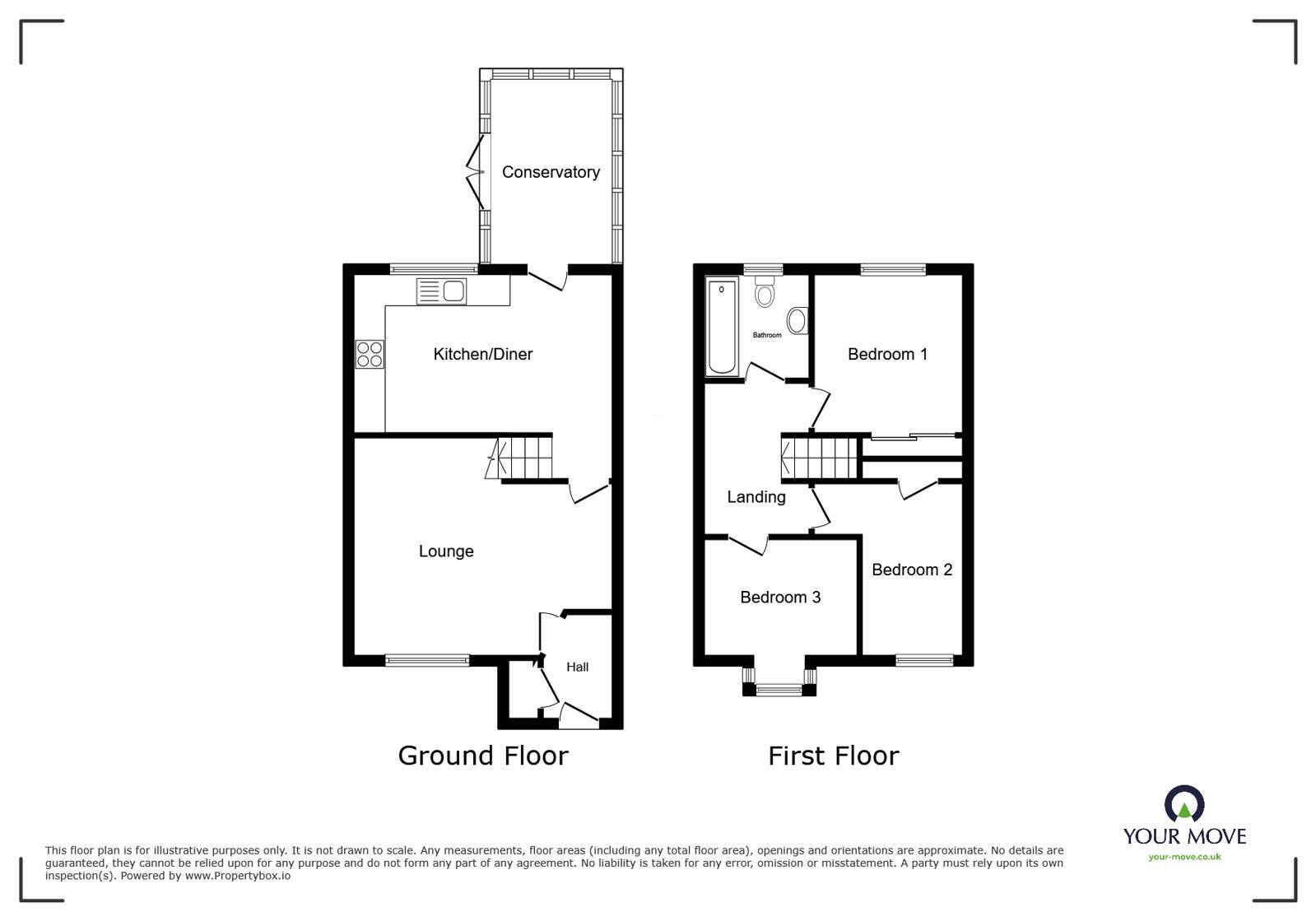 Floorplan of 3 bedroom House to rent, Prestwick Close, Luton, Bedfordshire, LU2