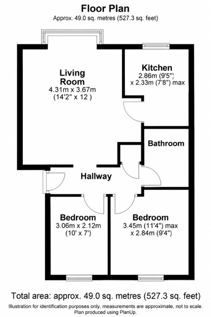 Floorplan of 2 bedroom Flat to rent, Wedgewood Road, Hitchin, Hertfordshire, SG4