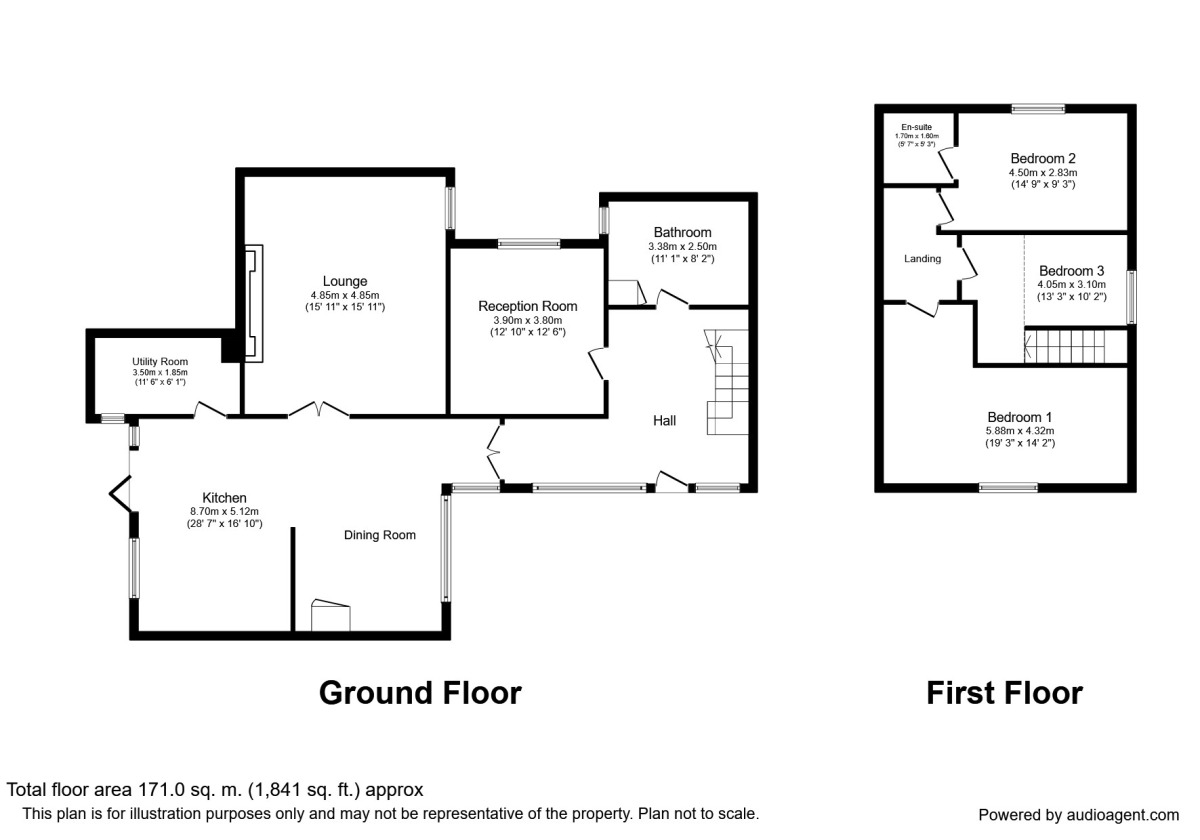 Floorplan of 4 bedroom Semi Detached House to rent, The Street, Upper Stoke, Kent, ME3