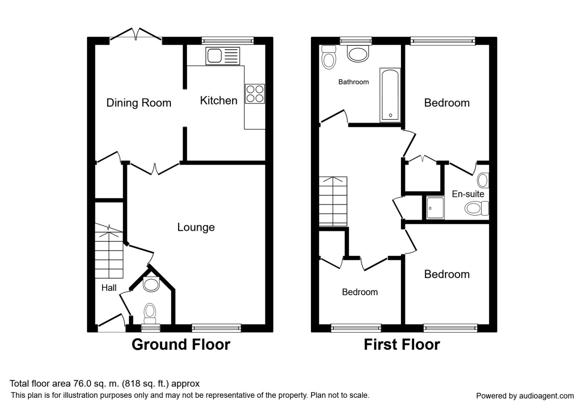 Floorplan of 3 bedroom End Terrace House to rent, The Chimes, Hoo, Kent, ME3