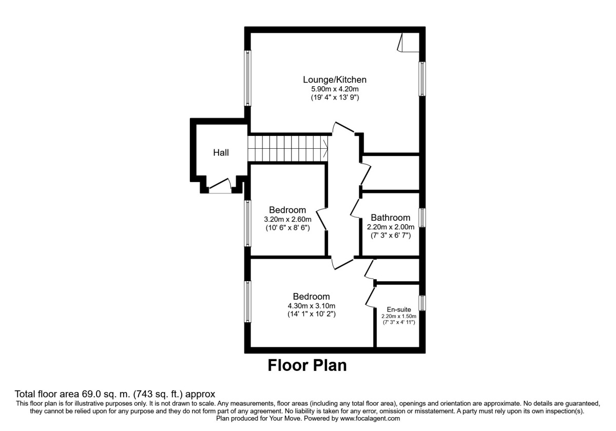 Floorplan of 2 bedroom House to rent, Sopwith Drive, Hoo, Rochester, ME3