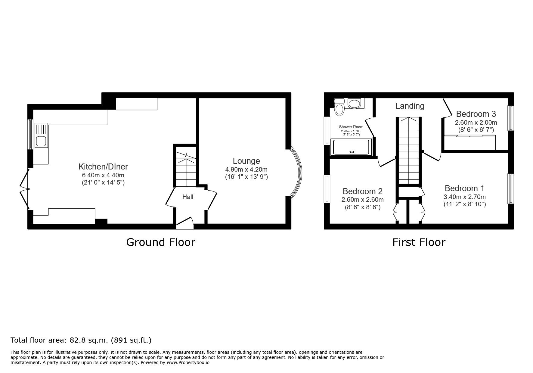 Floorplan of 3 bedroom Semi Detached House for sale, Herdsdown, Hoo, Kent, ME3