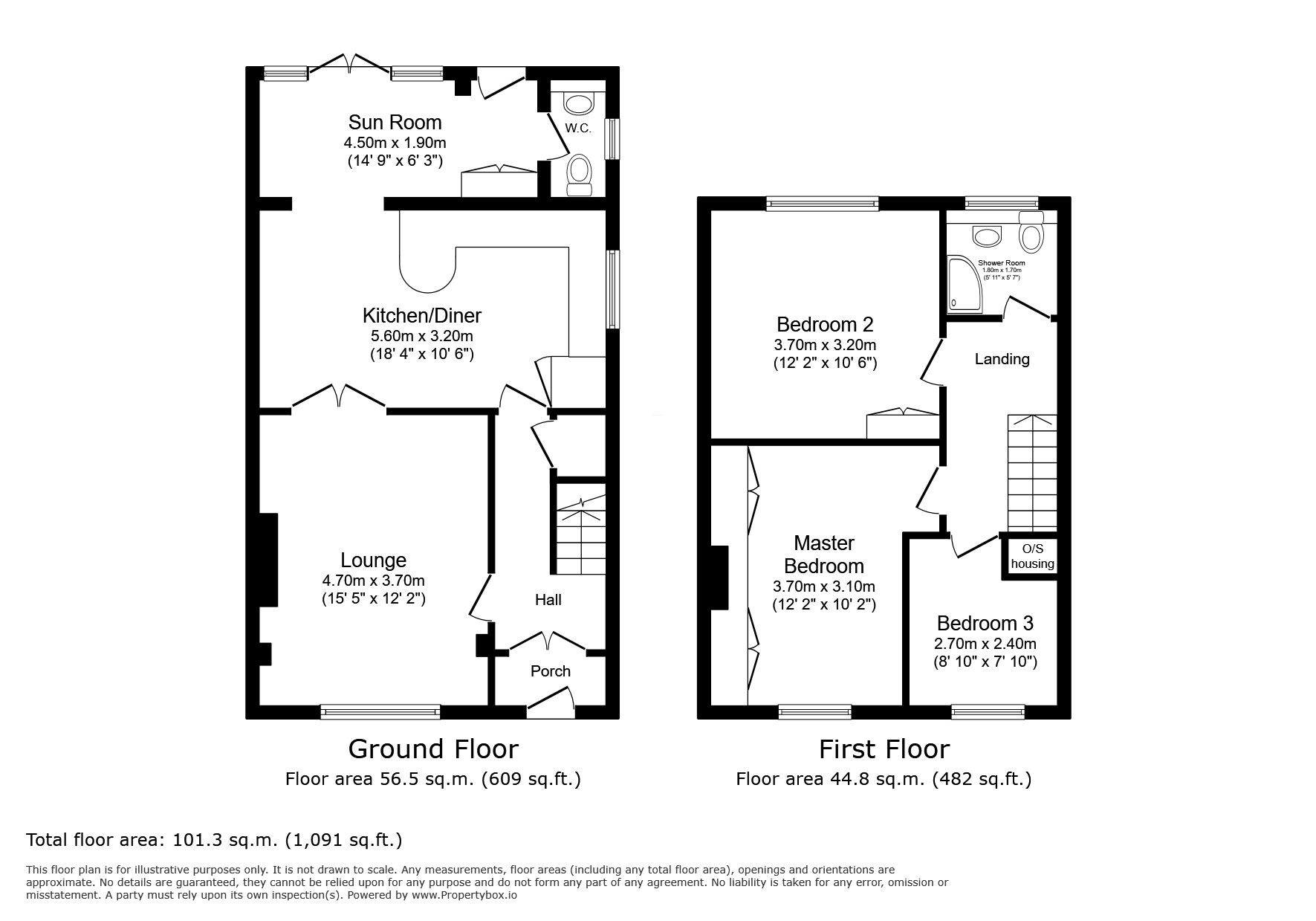 Floorplan of 3 bedroom Semi Detached House for sale, Vidgeon Avenue, Hoo, Rochester, ME3