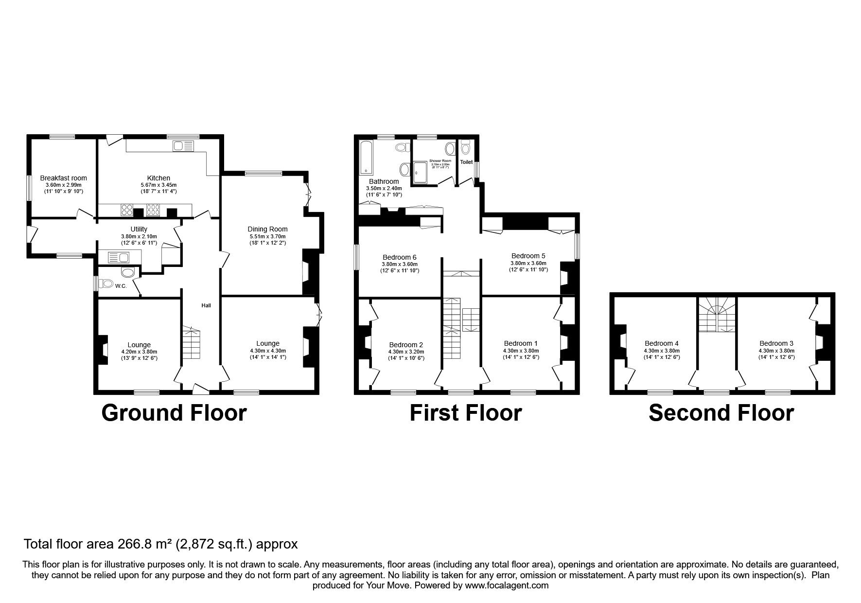 Floorplan of 6 bedroom Detached House to rent, The Street, Upper Stoke, Kent, ME3