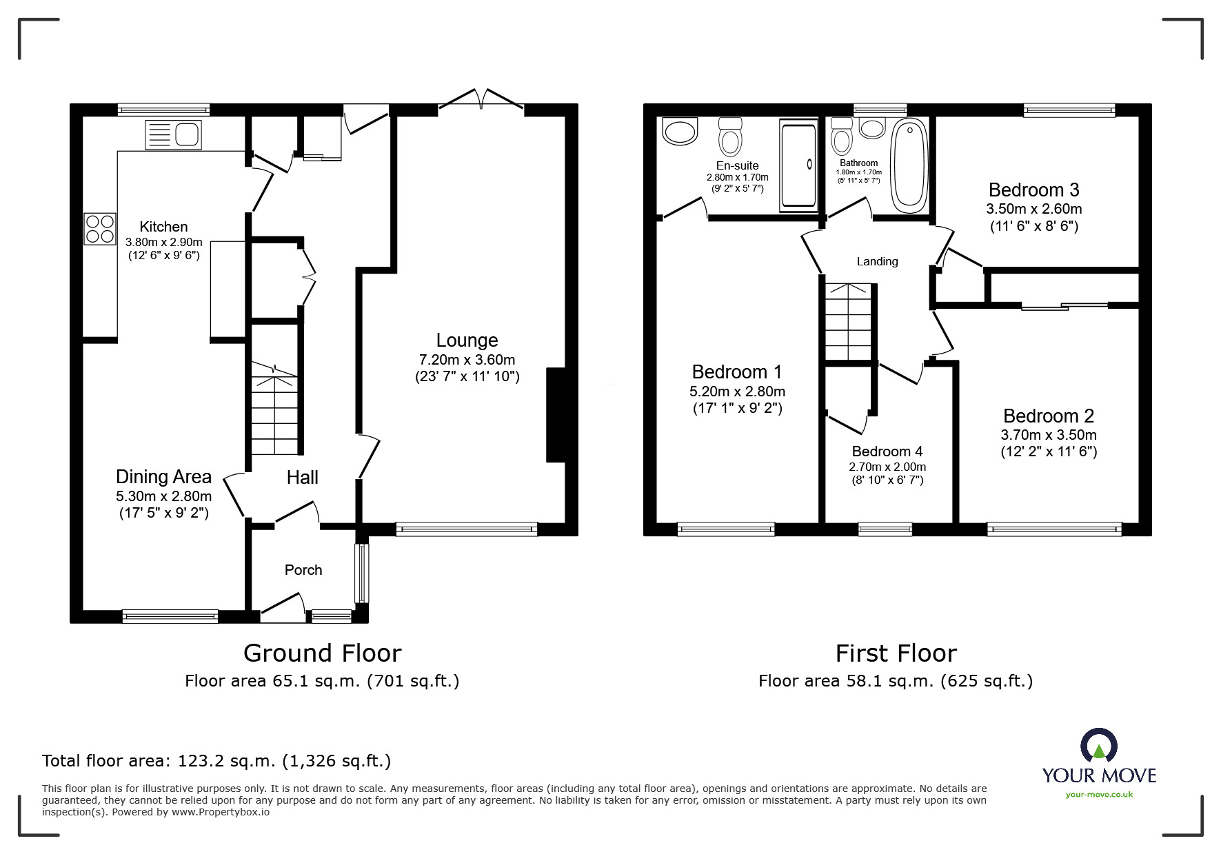 Floorplan of 4 bedroom Semi Detached House for sale, Vidgeon Avenue, Hoo, Kent, ME3