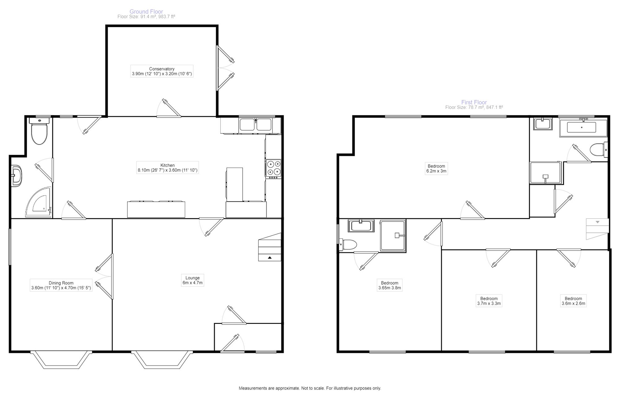 Floorplan of 4 bedroom Semi Detached House to rent, All Saints Road, Allhallows, Kent, ME3