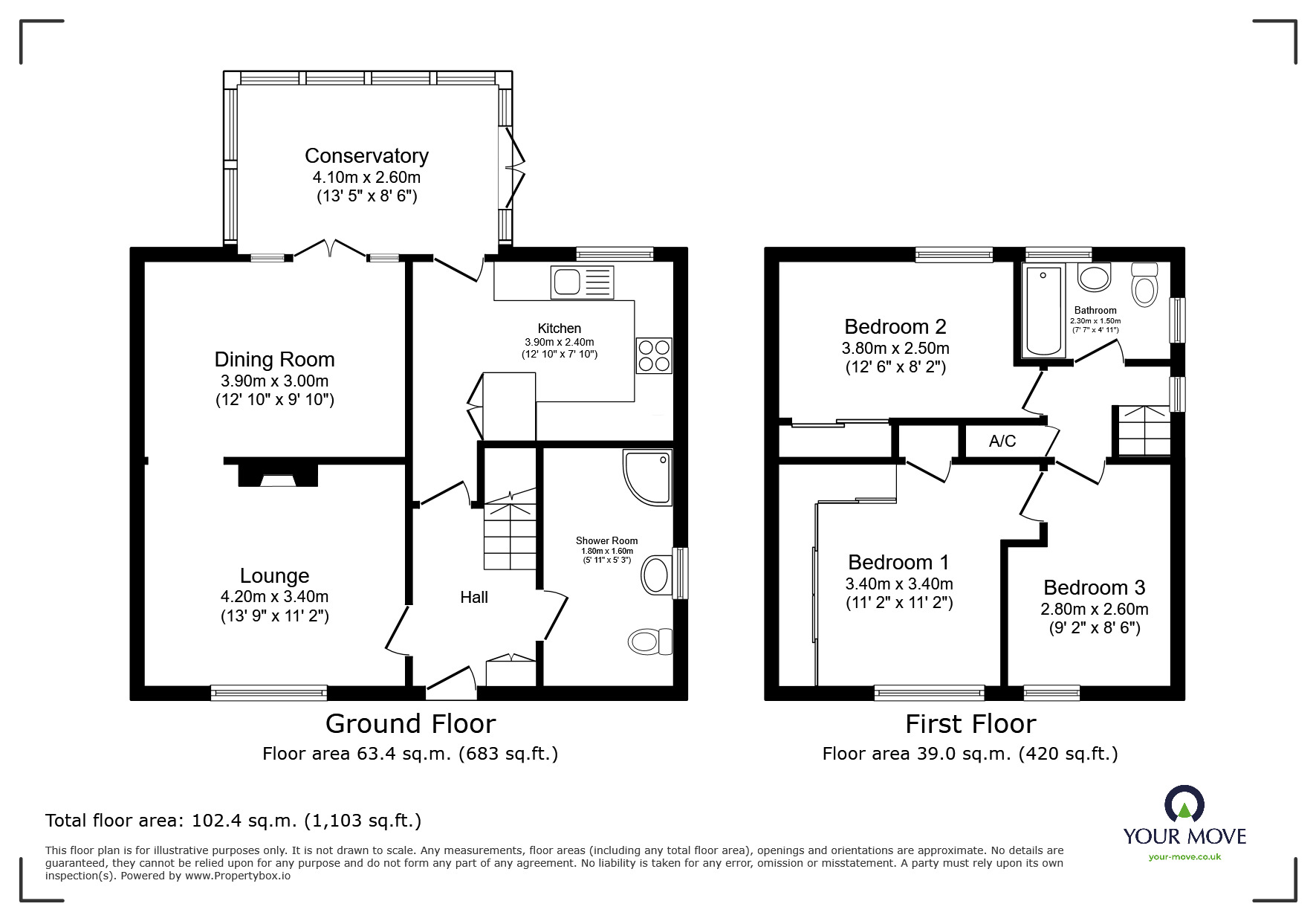 Floorplan of 3 bedroom Semi Detached House for sale, Aveling Close, Hoo, Kent, ME3