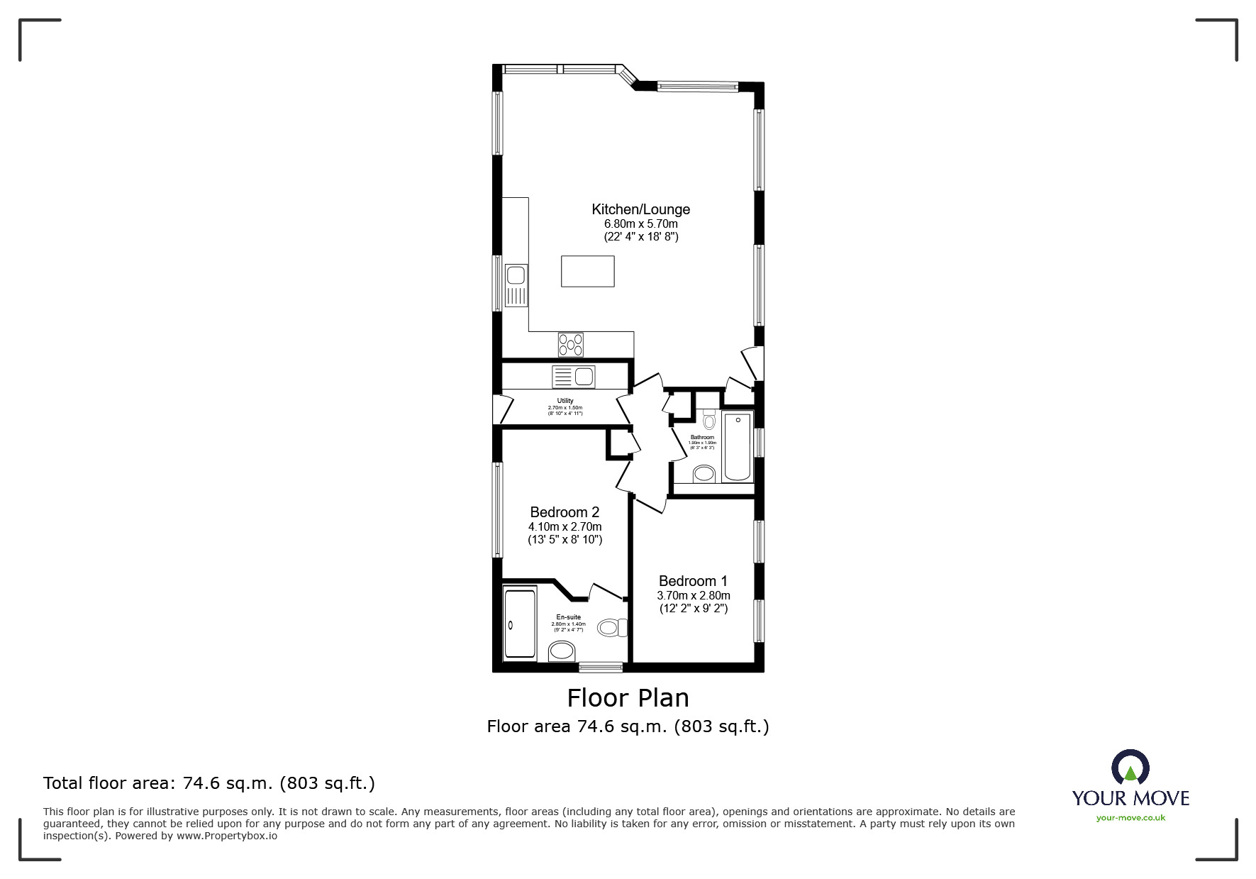 Floorplan of 2 bedroom  Property for sale, Shore Drive, Hoo, Kent, ME3